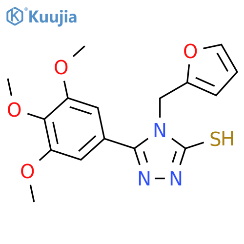 4-(furan-2-yl)methyl-3-(3,4,5-trimethoxyphenyl)-4,5-dihydro-1H-1,2,4-triazole-5-thione structure