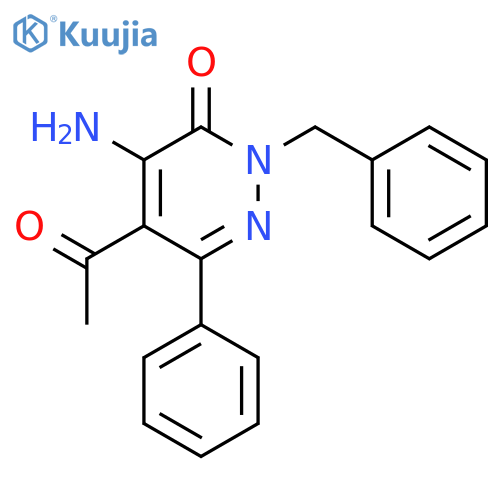 3(2H)-Pyridazinone, 5-acetyl-4-amino-6-phenyl-2-(phenylmethyl)- structure