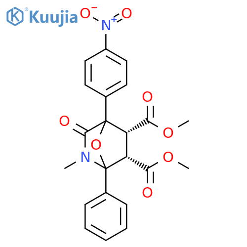 7-Oxa-2-azabicyclo[2.2.1]heptane-5,6-dicarboxylic acid,2-methyl-4-(4-nitrophenyl)-3-oxo-1-phenyl-, dimethyl ester, (5R,6S)-rel- structure