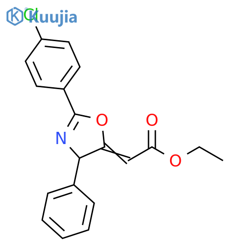 Acetic acid, [2-(4-chlorophenyl)-4-phenyl-5(4H)-oxazolylidene]-, ethylester structure
