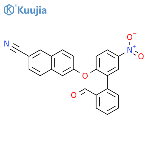 2-Naphthalenecarbonitrile, 6-[(2'-formyl-5-nitro[1,1'-biphenyl]-2-yl)oxy]- structure