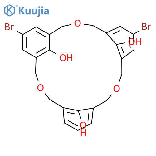 3,11,19-TRIOXATETRACYCLO[19.3.1.15,9.113,17]HEPTACOSA-1(25),5,7,9(27),13,15,17(26),21,23-NONAENE-25,26,27-TRIOL, 7,15-DIBROMO- structure