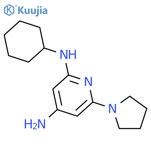 2,4-PYRIDINEDIAMINE, N2-CYCLOHEXYL-6-(1-PYRROLIDINYL)- structure