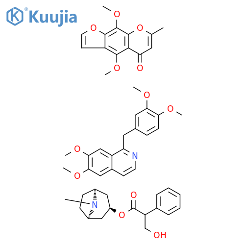 Benzeneacetic acid, α-(hydroxymethyl)- (3-endo)-8-methyl-8-azabicyclo[3.2.1]oct-3-yl ester, mixt. with 4,9-dimethoxy-7-methyl-5H-furo[3,2-g][1]benzopyran-5-one and 1-[(3,4-dimethoxyphenyl)methyl]-6,7-dimethoxyisoquinoline (9CI) structure