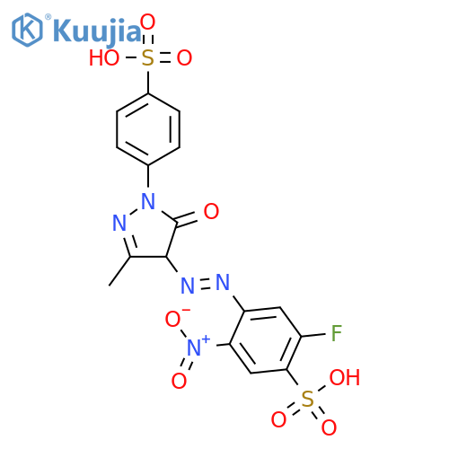 Benzenesulfonic acid,4-[2-[4,5-dihydro-3-methyl-5-oxo-1-(4-sulfophenyl)-1H-pyrazol-4-yl]diazenyl]-2-fluoro-5-nitro- structure