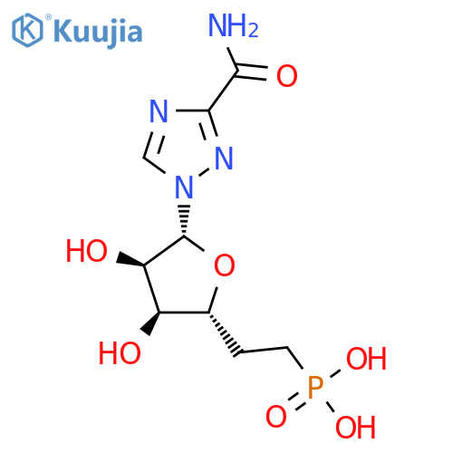 1-(5,6-Dideoxy-6-phosphono-beta-D-ribo-hexofuranosyl)-1H-1,2,4-triazole-3-carboxamide structure