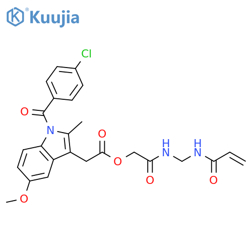 1H-Indole-3-acetic acid, 1-(4-chlorobenzoyl)-5-methoxy-2-methyl-,2-oxo-2-[[[(1-oxo-2-propenyl)amino]methyl]amino]ethyl ester structure