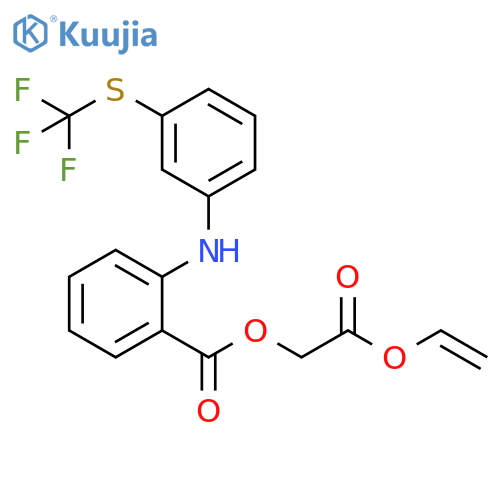 Benzoic acid, 2-[[3-[(trifluoromethyl)thio]phenyl]amino]-,2-(ethenyloxy)-2-oxoethyl ester structure