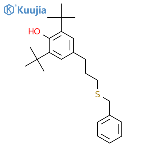 Phenol, 2,6-bis(1,1-dimethylethyl)-4-[3-[(phenylmethyl)thio]propyl]- structure
