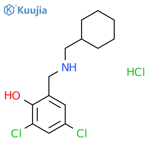 Phenol, 2,4-dichloro-6-[(cyclohexylmethylamino)methyl]-, hydrochloride structure