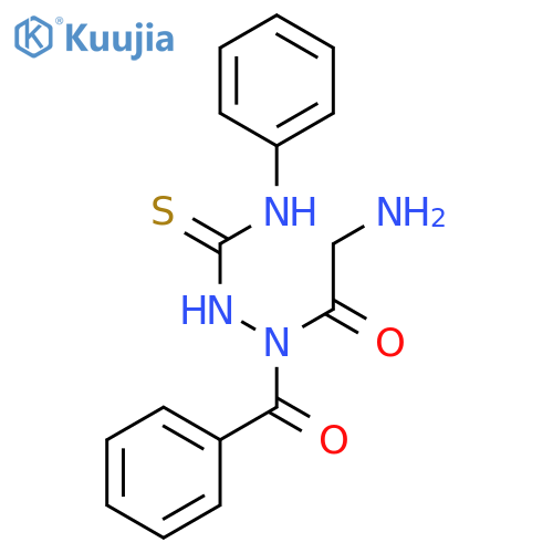Glycine, N-benzoyl-, 2-[(phenylamino)thioxomethyl]hydrazide structure