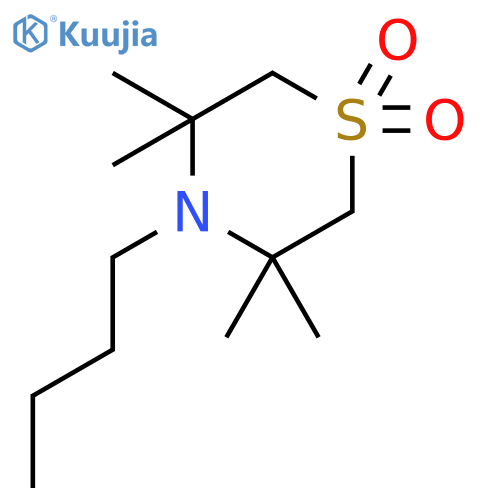 Thiomorpholine, 4-butyl-3,3,5,5-tetramethyl-, 1,1-dioxide structure