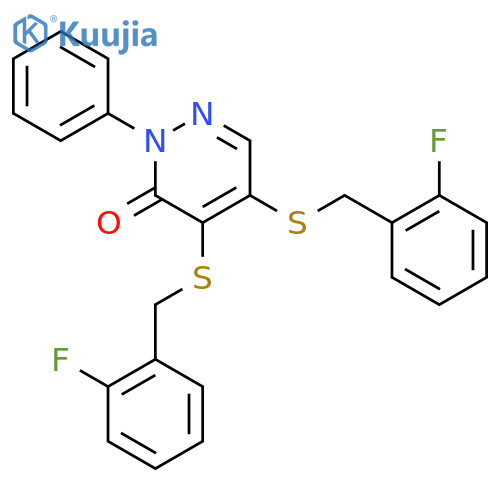4,5-bis[(2-fluorobenzyl)sulfanyl]-2-phenylpyridazin-3(2H)-one structure