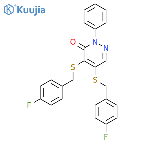 4,5-bis[(4-fluorophenyl)methylsulfanyl]-2-phenylpyridazin-3-one structure