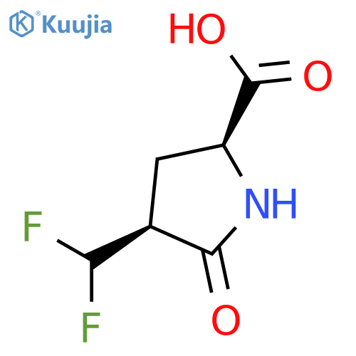 (2S,4S)-4-(difluoromethyl)-5-oxopyrrolidine-2-carboxylic acid structure