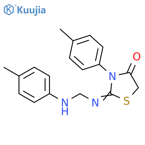 4-Thiazolidinone,3-(4-methylphenyl)-2-[[[(4-methylphenyl)amino]methyl]imino]- structure
