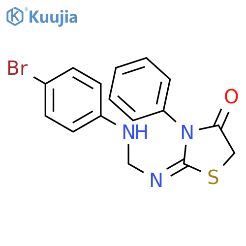 4-Thiazolidinone, 2-[[[(4-bromophenyl)amino]methyl]imino]-3-phenyl- structure