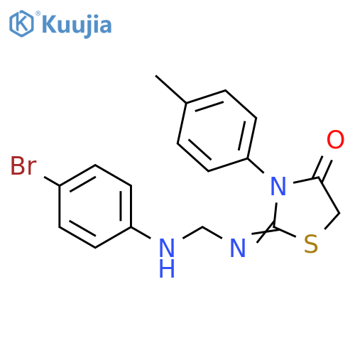 4-Thiazolidinone,2-[[[(4-bromophenyl)amino]methyl]imino]-3-(4-methylphenyl)- structure