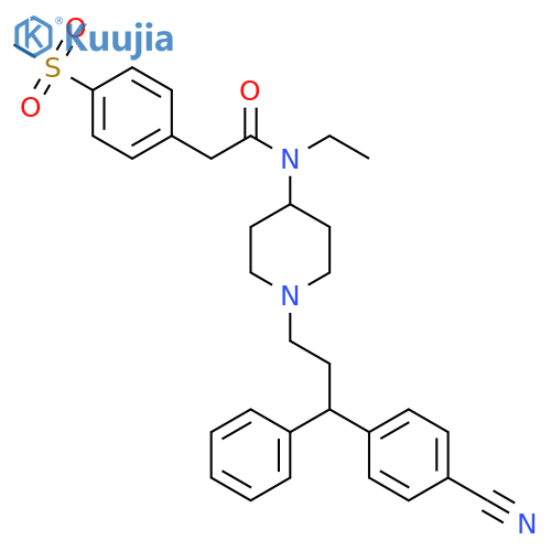 Benzeneacetamide,N-[1-[3-(4-cyanophenyl)-3-phenylpropyl]-4-piperidinyl]-N-ethyl-4-(methylsulfonyl)- structure
