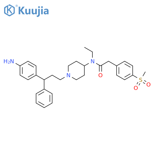 Benzeneacetamide,N-[1-[3-(4-aminophenyl)-3-phenylpropyl]-4-piperidinyl]-N-ethyl-4-(methylsulfonyl)- structure
