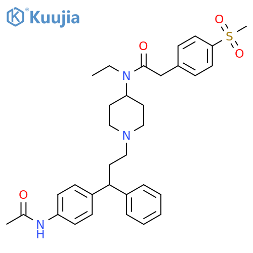 Benzeneacetamide,N-[1-[3-[4-(acetylamino)phenyl]-3-phenylpropyl]-4-piperidinyl]-N-ethyl-4-(methylsulfonyl)- structure
