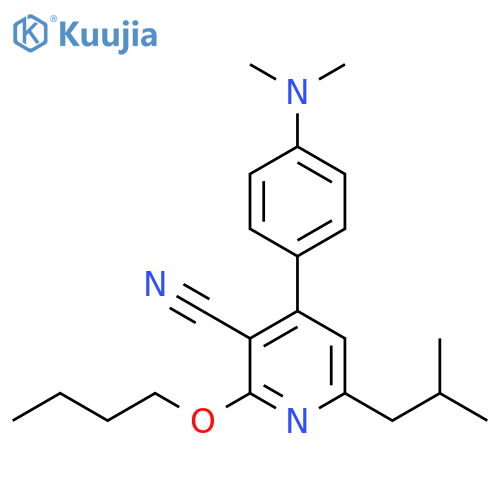 3-Pyridinecarbonitrile,2-butoxy-4-[4-(dimethylamino)phenyl]-6-(2-methylpropyl)- structure