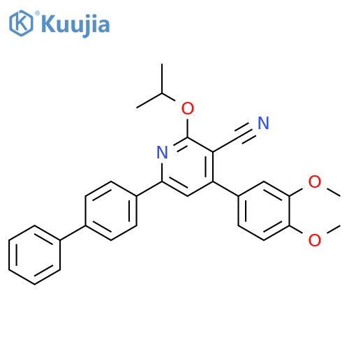 3-Pyridinecarbonitrile,6-[1,1'-biphenyl]-4-yl-4-(3,4-dimethoxyphenyl)-2-(1-methylethoxy)- structure