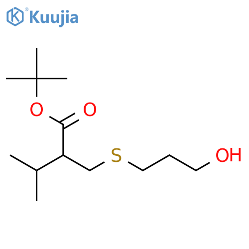 Butanoic acid, 2-[[(3-hydroxypropyl)thio]methyl]-3-methyl-,1,1-dimethylethyl ester structure