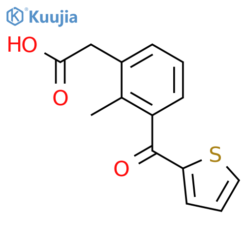 Benzeneacetic acid, 2-methyl-3-(2-thienylcarbonyl)- structure