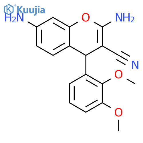 2,7-diamino-4-(2,3-dimethoxyphenyl)-4H-chromene-3-carbonitrile structure