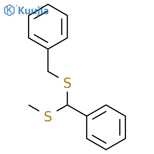 Benzene, [(methylthio)[(phenylmethyl)thio]methyl]- structure