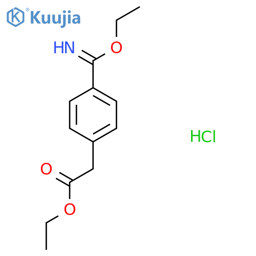 Ethyl 2-[4-(C-ethoxycarbonimidoyl)phenyl]acetate;hydrochloride structure
