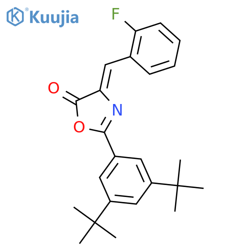 (4Z)-2-(3,5-di-tert-butylphenyl)-4-(2-fluorobenzylidene)-1,3-oxazol-5(4H)-one structure