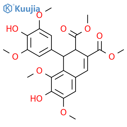 (1RS,2SR)-1,2-dihydro-7-hydroxy-1-(4-hydroxy-3,5-dimethoxyphenyl)-6,8-dimethoxynaphthalene-2,3-dicarboxylic acid dimethyl ester structure