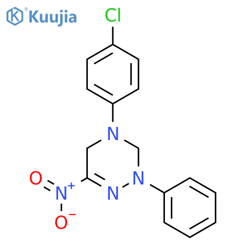 1,2,4-TRIAZINE, 4-(4-CHLOROPHENYL)-2,3,4,5-TETRAHYDRO-6-NITRO-2-PHENYL- structure
