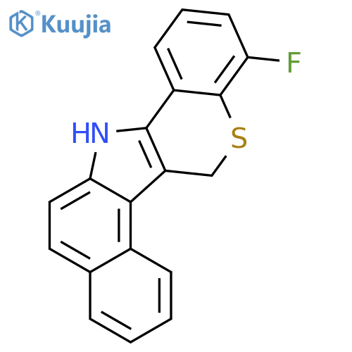 4-fluoro-6,13-dihydrobenzo[e]thiochromeno[4,3-b]indole structure