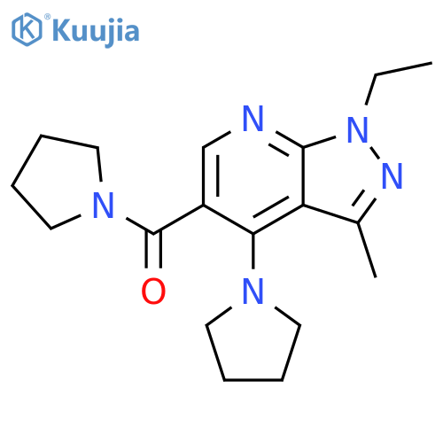Pyrrolidine,1-[[1-ethyl-3-methyl-4-(1-pyrrolidinyl)-1H-pyrazolo[3,4-b]pyridin-5-yl]carbonyl]- structure