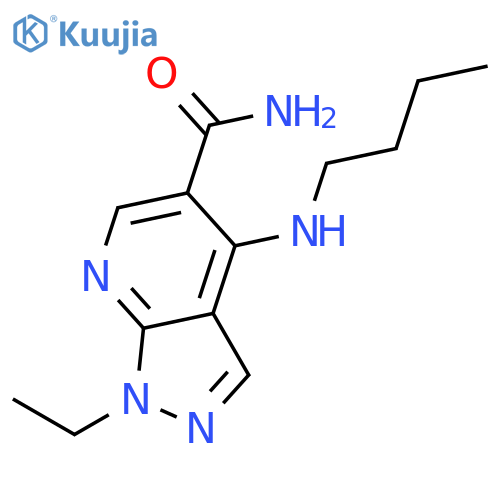 1H-Pyrazolo[3,4-b]pyridine-5-carboxamide, 4-(butylamino)-1-ethyl- structure