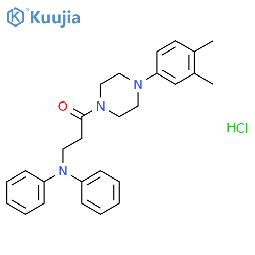 N-{3-[4-(3,4-dimethylphenyl)piperazin-1-yl]-3-oxopropyl}-N-phenylaniline hydrochloride structure