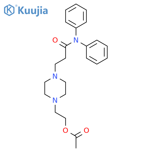 2-{4-[3-(diphenylamino)-3-oxopropyl]piperazin-1-yl}ethyl acetate structure