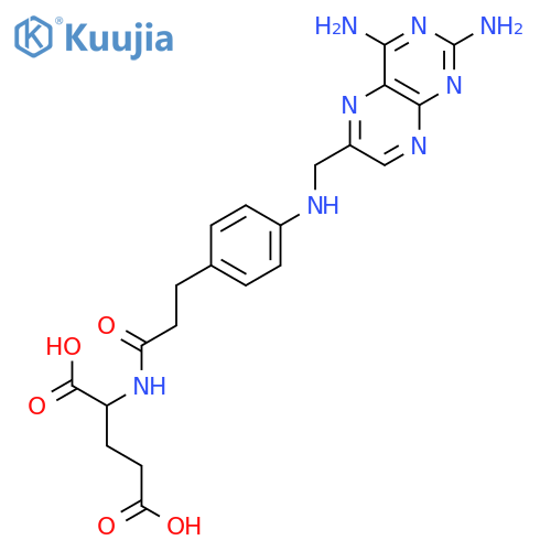 L-Glutamic acid,N-[3-[4-[[(2,4-diamino-6-pteridinyl)methyl]amino]phenyl]-1-oxopropyl]- structure