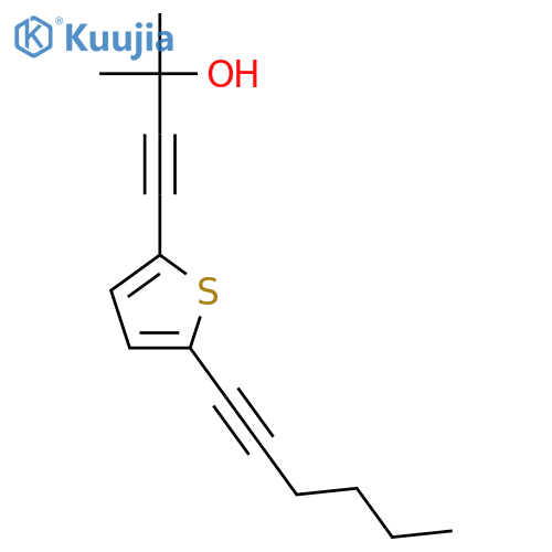 3-Butyn-2-ol, 4-[5-(1-hexynyl)-2-thienyl]-2-methyl- structure