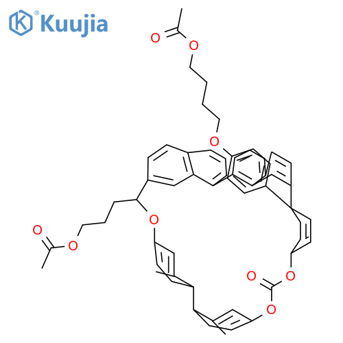 CARBONIC ACID, [1,1'-BINAPHTHALENE]-7,7'-DIYLBIS[4'-[4-(ACETYLOXY)BUTOXY][1,1'-BIPHENYL]-4-YL] ESTER structure