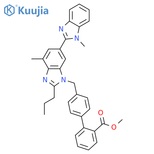 Methyl 4’-2-n-Propyl-4-methyl-6-(1-methylbenzimidazol-2-yl)-benzimidazol-1-ylmethylbiphenyl-2-carboxylate (Telmisartan Methyl Ester) structure