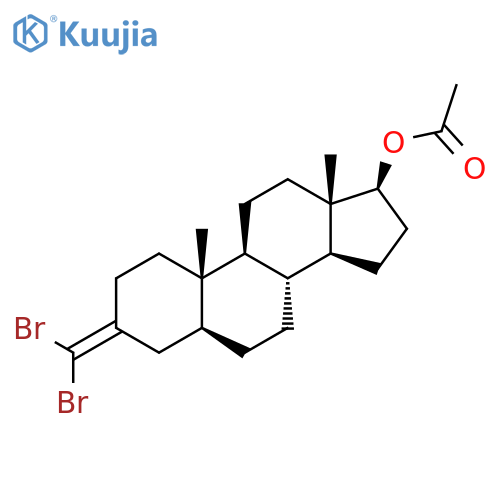 Androstan-17-ol, 3-(dibromomethylene)-, acetate, (5a,17b)- structure
