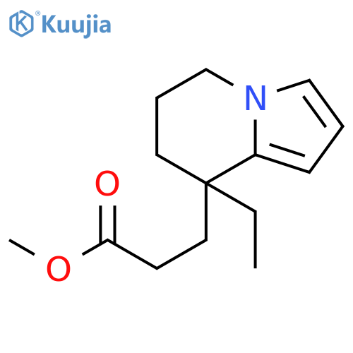 8-Indolizinepropanoic acid, 8-ethyl-5,6,7,8-tetrahydro-, methyl ester structure