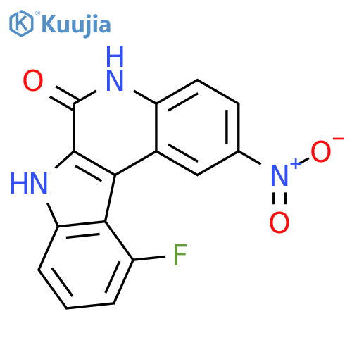 6H-Indolo[2,3-c]quinolin-6-one, 11-fluoro-5,7-dihydro-2-nitro- structure