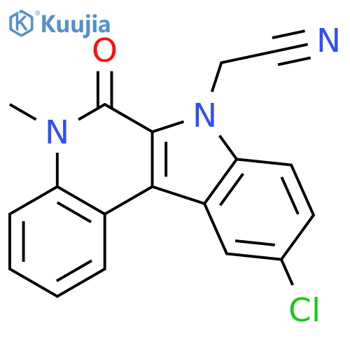 7H-Indolo[2,3-c]quinoline-7-acetonitrile,10-chloro-5,6-dihydro-5-methyl-6-oxo- structure