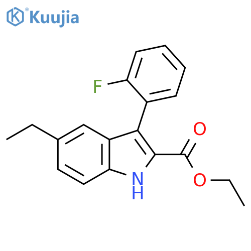 1H-Indole-2-carboxylic acid, 5-ethyl-3-(2-fluorophenyl)-, ethyl ester structure