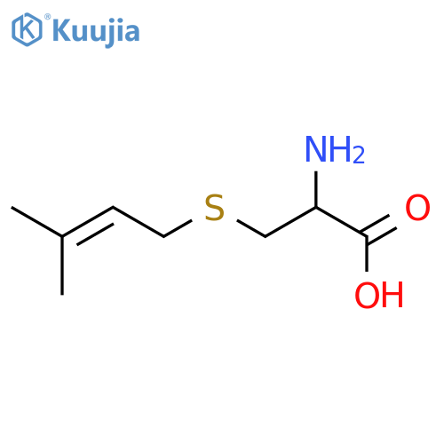(2R)-2-amino-3-(3-methylbut-2-en-1-yl)sulfanylpropanoic acid structure